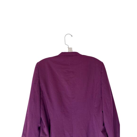 Calvin Klein Blazer Women's Burgundy Open Front Office Work Career Size 14 - Picture 6 of 9